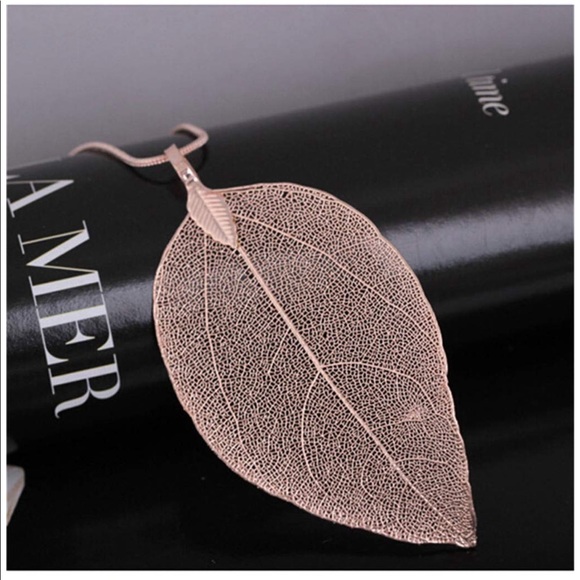 Rose Gold Natural Real Leaf with Chain - Picture 2 of 4